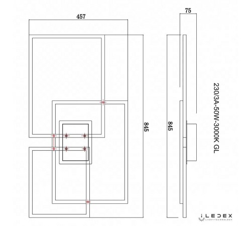 Потолочная люстра iLedex 230/3A-50W-3000K GL Grace