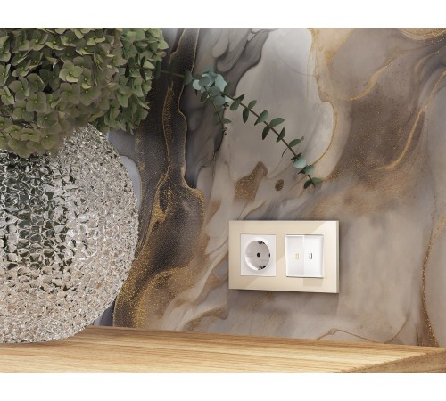 Выключатель проходной двухклавишный с подсветкой Ambrella Volt MA104030 Quant