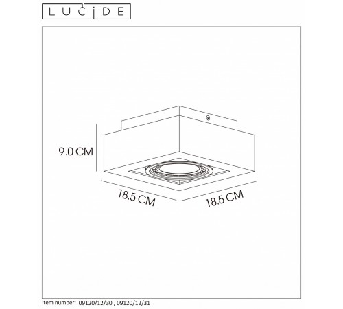 Накладной светильник Lucide 09120/12/31 Zefix