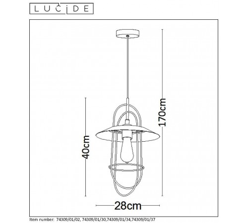Подвесной светильник Lucide 74309/01/02 Masson