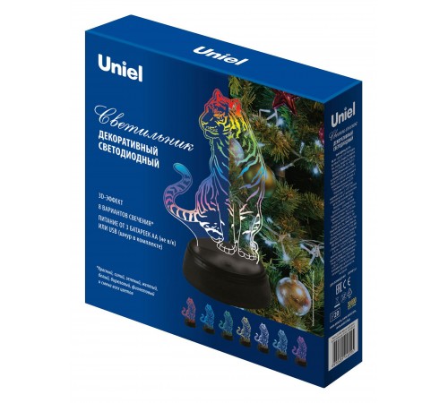Зверь декоративный ULI-M507 RGB/3AA TIGER/BLACK UL-00008402
