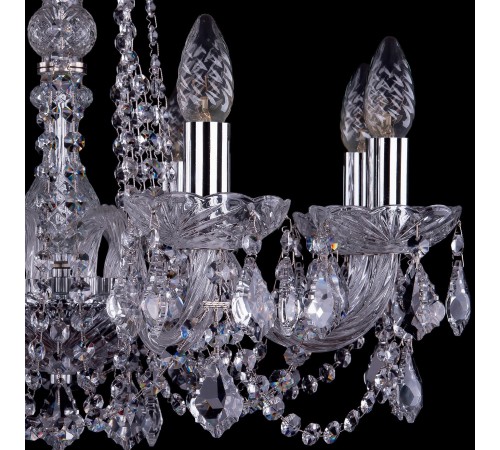 Подвесная люстра Bohemia Ivele Crystal 1402/8/195/Ni/Leafs 1402