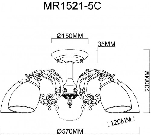 Люстра на штанге MyFar MR1521-5C Biene