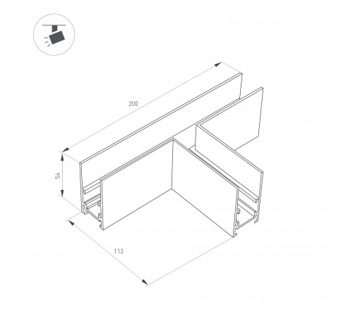 Соединитель T-образный для треков накладных Arlight 036807 MAG-ORIENT