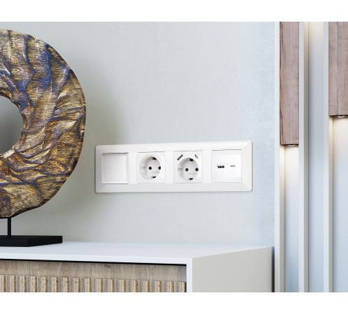 Розетка 2хUSB type A и C без рамки Ambrella Volt MA111010 Quant