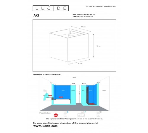 Накладной светильник Lucide 69200/06/30 Axi