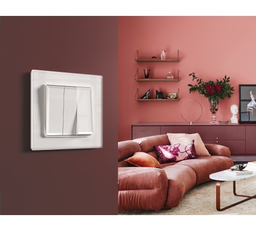 Рамка на 2 поста Ambrella Volt AF330102 Platos Стекло органическое