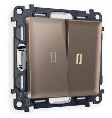 Выключатель проходной двухклавишный с подсветкой Ambrella Volt MA634030 Quant