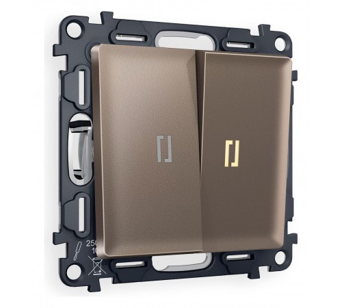 Выключатель проходной двухклавишный с подсветкой Ambrella Volt MA634030 Quant