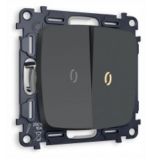 Выключатель проходной двухклавишный с подсветкой без рамки Ambrella Volt MO904030 Quant