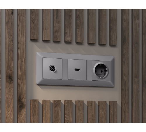 Накладка для розетки с заземлением и со шторками Ambrella Volt AP5070 Quant