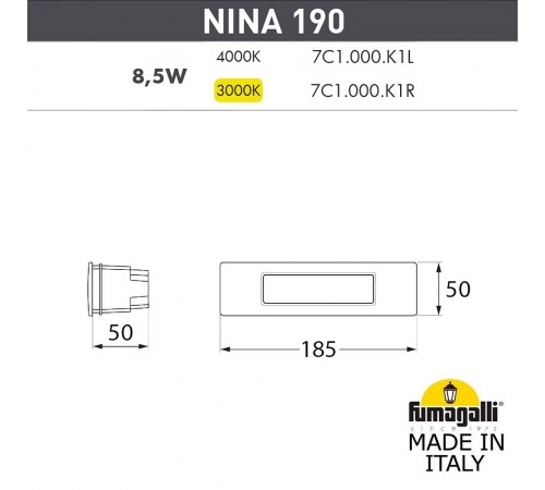 Встраиваемый светильник Fumagalli 7C1.000.000.LYK1L Nina