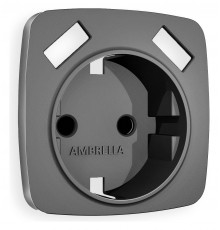 Накладка для розетки с заземлением и со шторками и 2хUSB type A Ambrella Volt OP6590 Quant