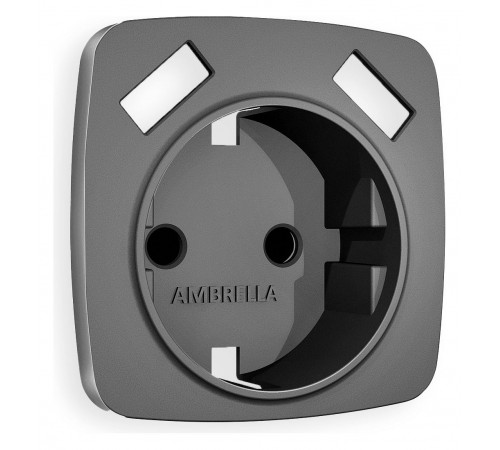 Накладка для розетки с заземлением и со шторками и 2хUSB type A Ambrella Volt OP6590 Quant