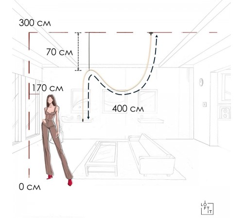 Подвесной светильник Loft it 10388C Black Thread