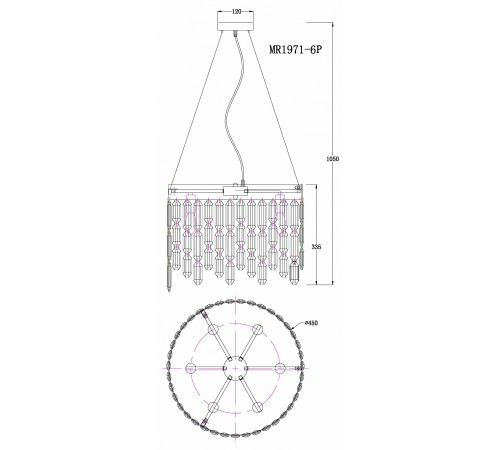 Подвесная люстра MyFar MR1971-6P David