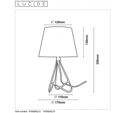 Настольная лампа декоративная Lucide 47500/81/11 Gitta