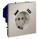 Розетка с заземлением и со шторкой и 2хUSB type A, без рамки Voltum VLS040403 S70