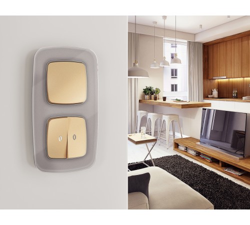 Рамка на 1 пост Ambrella Volt OF320501 Radian Стекло органическое