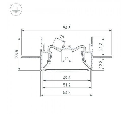 Профиль встраиваемый Arlight 35769 FOLED