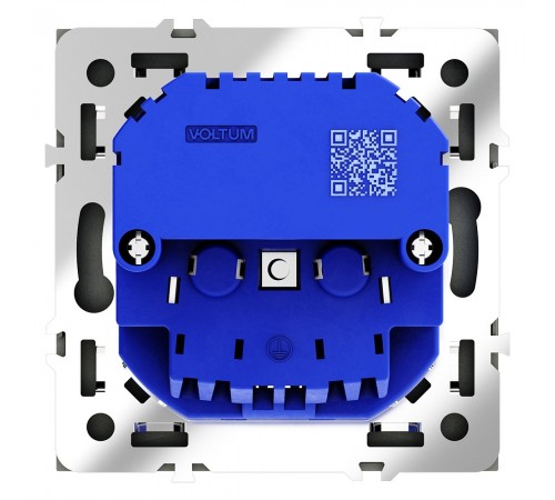 Розетка с заземлением и со шторкой и 2хUSB type A, без рамки Voltum VLS040407 S70