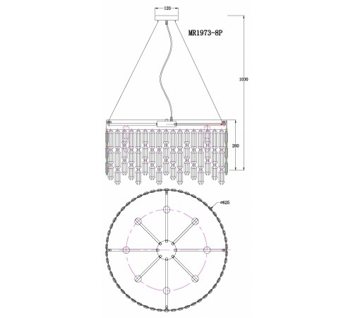 Подвесная люстра MyFar MR1973-8P David
