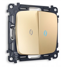 Выключатель проходной двухклавишный с подсветкой без рамки Ambrella Volt MO604040 Quant