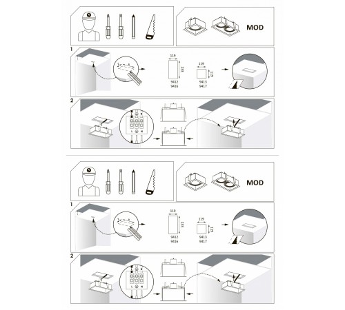 Встраиваемый светильник Nowodvorski 9416 Mod