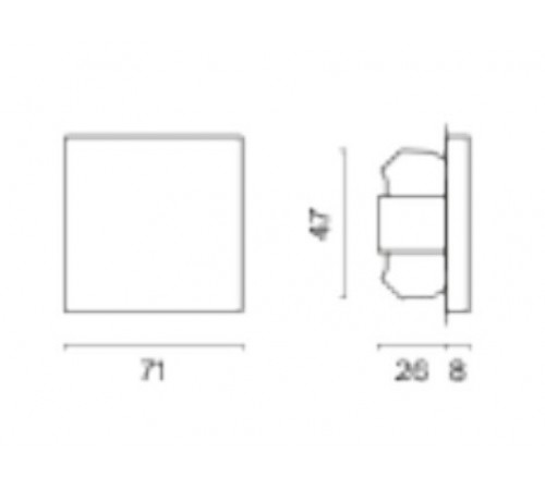 Выключатель проходной одноклавишный без рамки Voltum VLS010306 S70