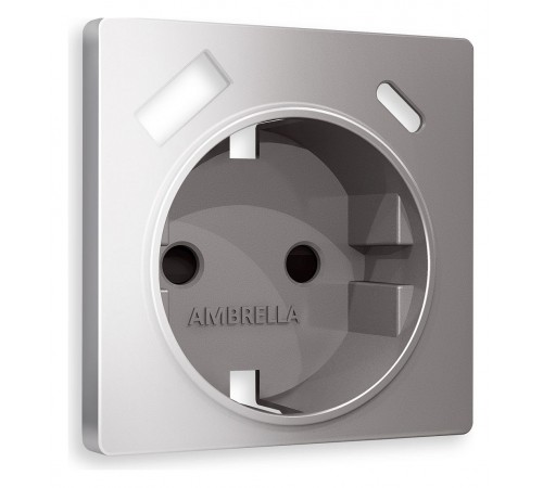 Накладка для розетки с заземлением и со шторками и 2хUSB type A и C Ambrella Volt AP5100 Quant