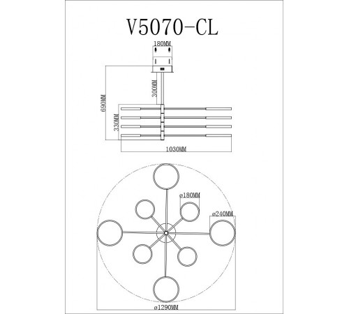 Люстра на штанге Moderli V5070-CL Run