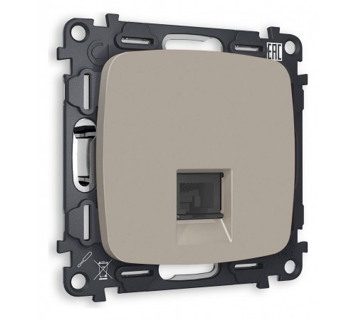 Розетка Ethernet RJ-45 и со шторками, без рамки Ambrella Volt MO372010 Quant