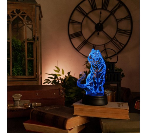 Зверь декоративный ULI-M507 RGB/3AA TIGER/BLACK UL-00008402