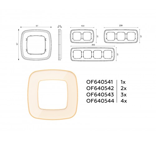 Рамка на 4 поста Ambrella Volt OF640344 Coint