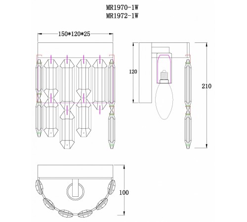 Накладной светильник MyFar MR1970-1W David