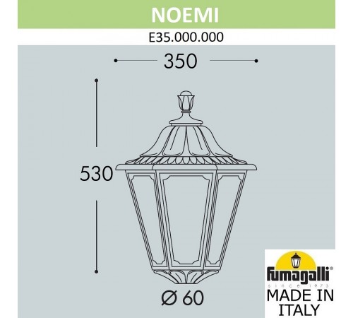 Плафон полимерный Fumagalli E35.000.000.WYH27 Noemi