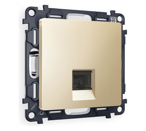 Розетка Ethernet RJ-45 и со шторками, без рамки Ambrella Volt MA612010 Quant