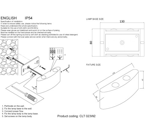 Влагозащищенный светильник Crystal Lux CLT 023W2 WH
