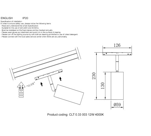 Crystal Lux Technical (CLT) Crystal Lux CLT 0.33 003 12W BS 4000K