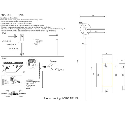 Бра Crystal Lux LORO AP1 V2 BLACK