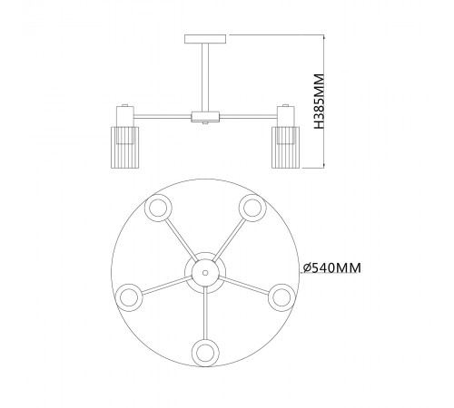 Люстра на штанге Escada 2120/5P Black Diversity