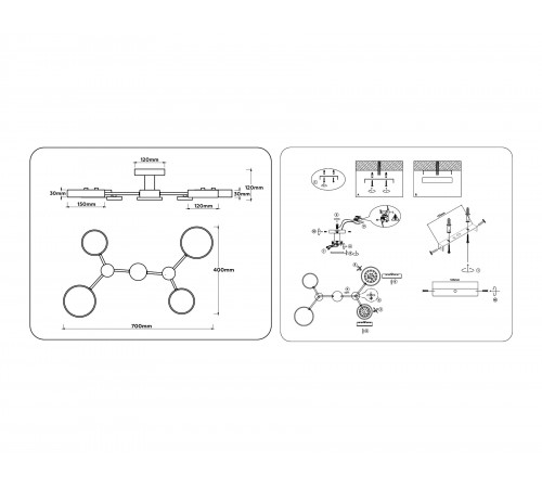 Люстра на штанге Ambrella Light FL4860 FL