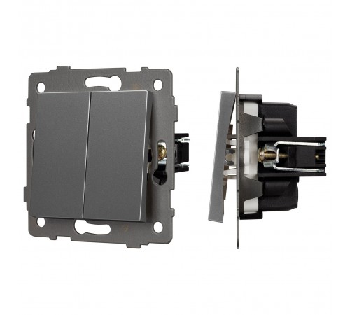 Выключатель двухклавишный без рамки Arlight 49889 SWT