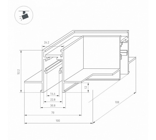 Соединитель угловой L-образный для треков встраиваемых Arlight 033639 MAG-ORIENT