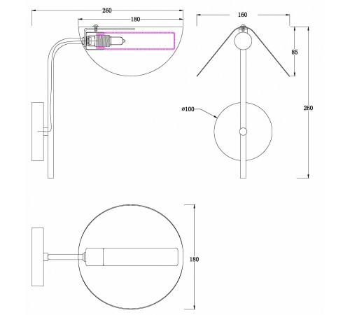 Бра MyFar MR1950-1W Valentina