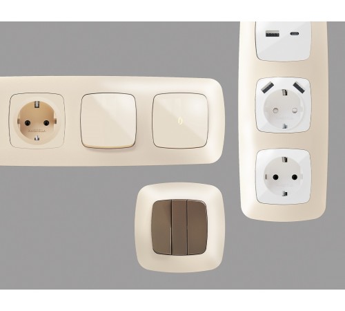 Рамка на 3 поста Ambrella Volt OF140333 Ecta