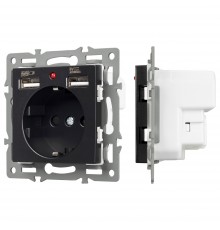 Розетка с заземлением и 2хUSB type A, без рамки Arlight 43734 SCT