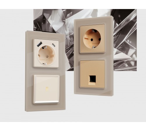 Рамка на 1 пост Ambrella Volt AF380601 Platos Стекло натуральное