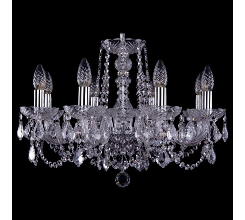 Подвесная люстра Bohemia Ivele Crystal 1402/8/195/Ni/Leafs 1402