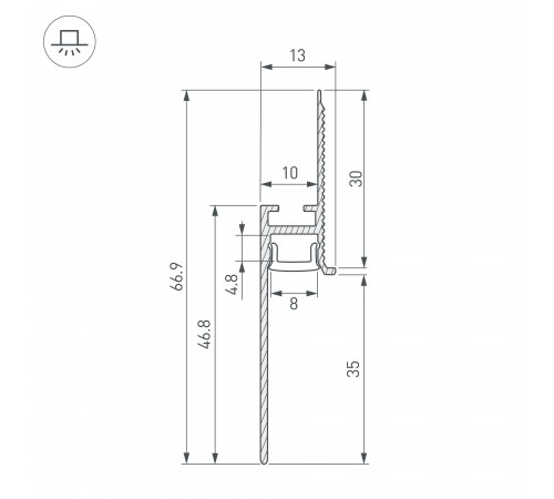 Профиль для плинтусов гибкий Arlight 043675(1) FANTOM